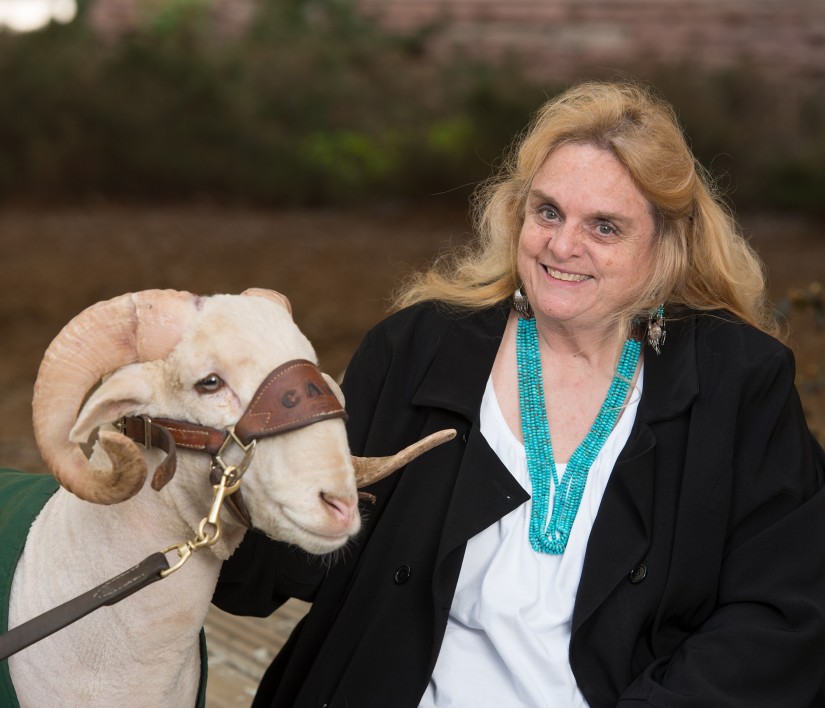 Cam the Ram and Dean Ann Gill, who wrote "So Long for Now: Reflections from Dean Gill" for this issue of the CLA Online Magazine