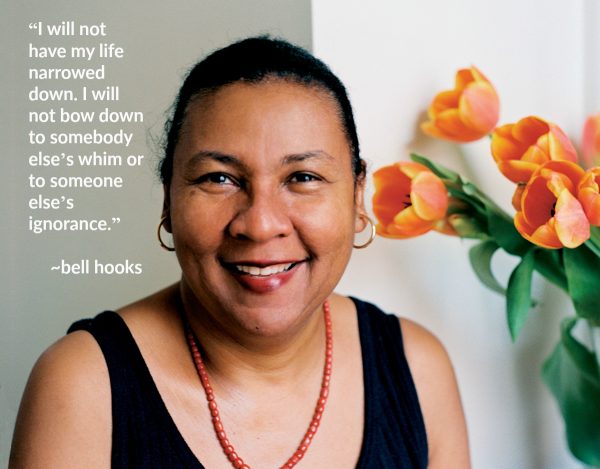 Portrait of bell hooks with quote