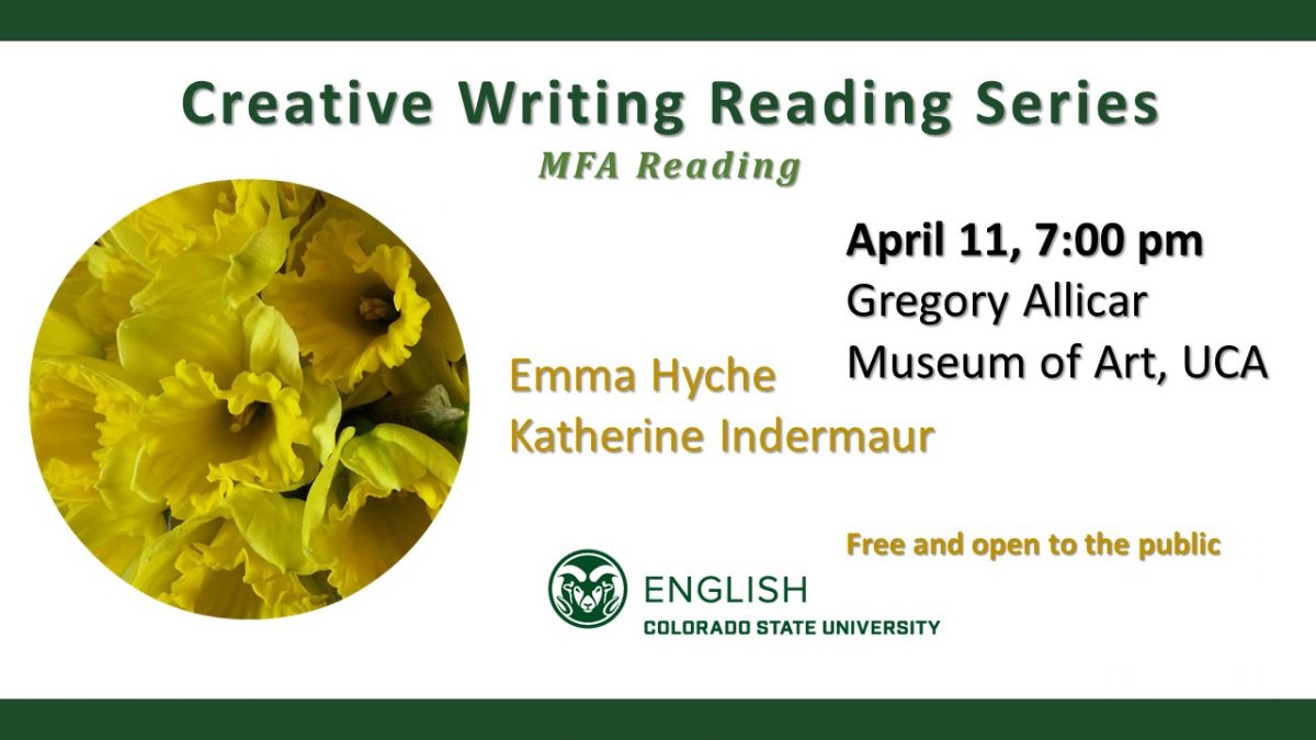 Creative Writing Reading Series MFA Reading English Colorado State University