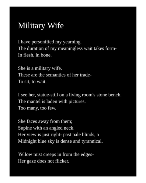 "Military Wife" a poem by Cayden Clark-Johnson