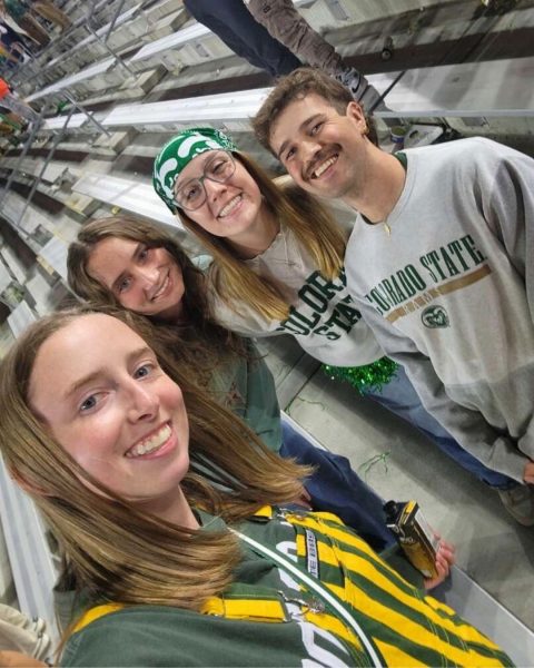 Sean O'Brien (right) and friends at CSU sporting event. 