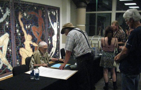Community member meets Gary Snyder