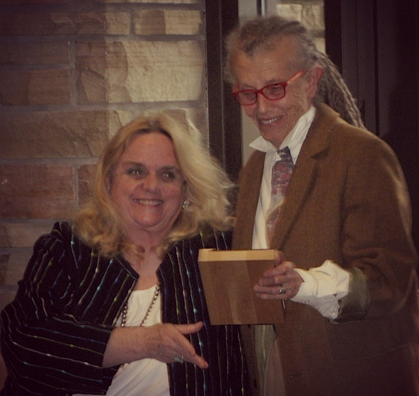 Dean Gill and Leslee Becker, receiving her award for being selected John N. Stern Distinguished Professor 