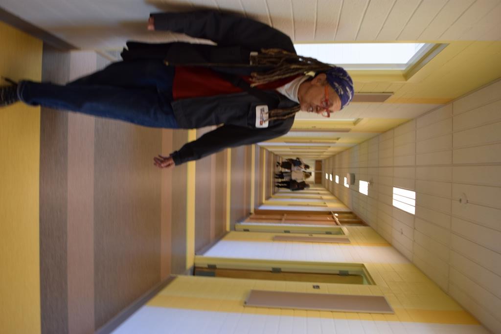 Professor Leslee Becker back on duty as Hall Monitor after the remodel