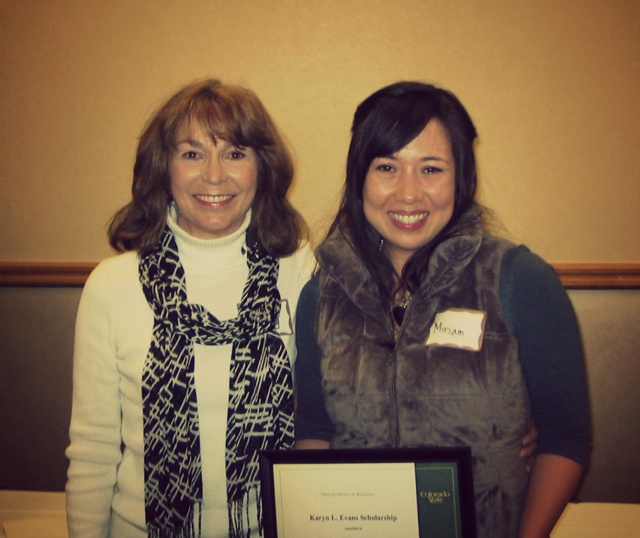 Rebecca with 2015-2016 scholarship winner Miriam Gueck
