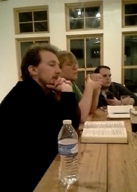 Readers gather to discuss the book