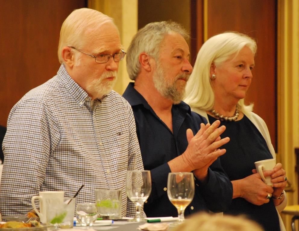 Dave Reid, John and SueEllen watch from the audience