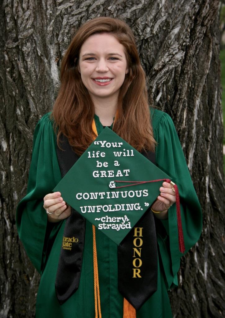 Former English Department Communications Intern Ashley Alfirevic at her graduation Spring 2016