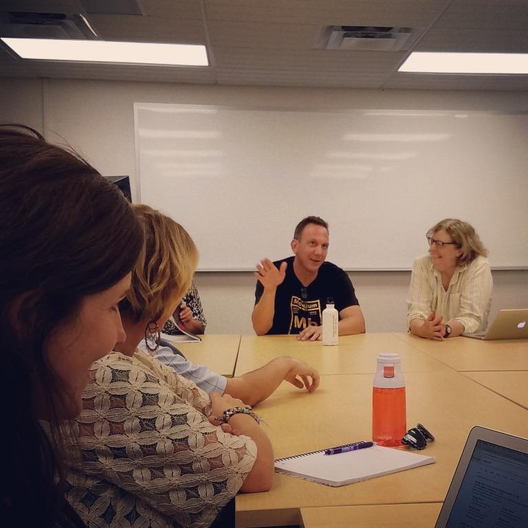 Steve Church talks with Sarah Sloane's E501 class