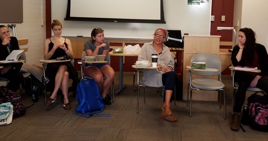 Naranjo Morse talking with students during her visit