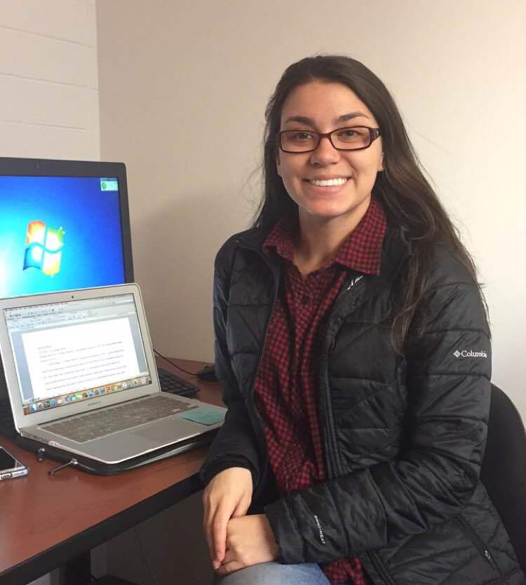 Marissa Mullen doing homework in the Eddy Computer Lab
