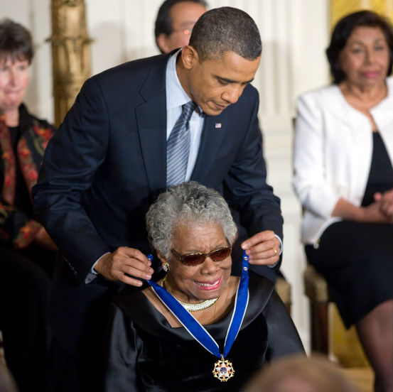 President Barack Obama presenting Angelou with the Presidential Medal of Freedom, 2011