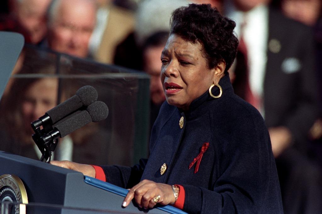 Maya Angelou reciting her poem "On the Pulse of Morning" at President Bill Clinton's inauguration in 1993