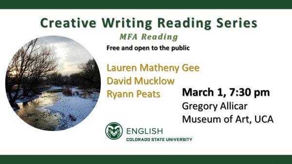 MFA Creative Writing Reading Series MFA Reading announcement