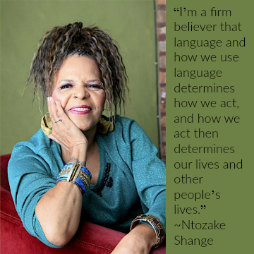Ntozake Shange portrait with quote