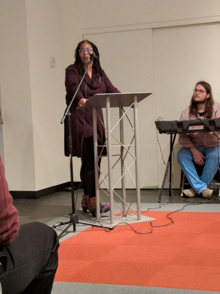 Camille Dungy introducing Sam Killmeyer