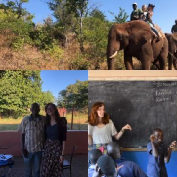 collage of two students in Zambia