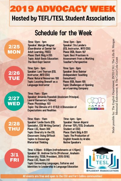 Advocacy Week Schedule