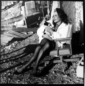 Sylvia Rae Rivera sitting in a chair