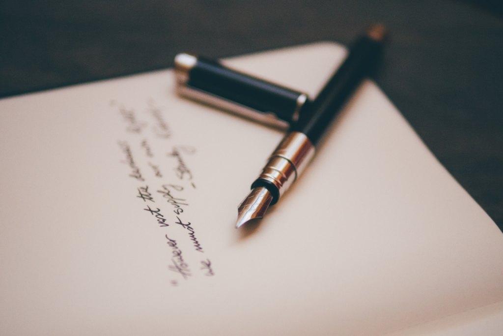 Fountain pen on stationary