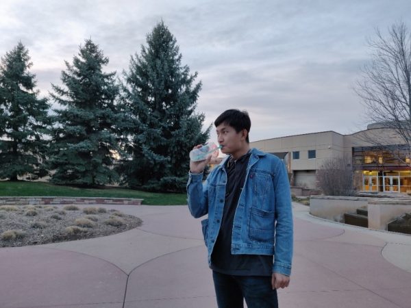 Frank drinking Boba tea