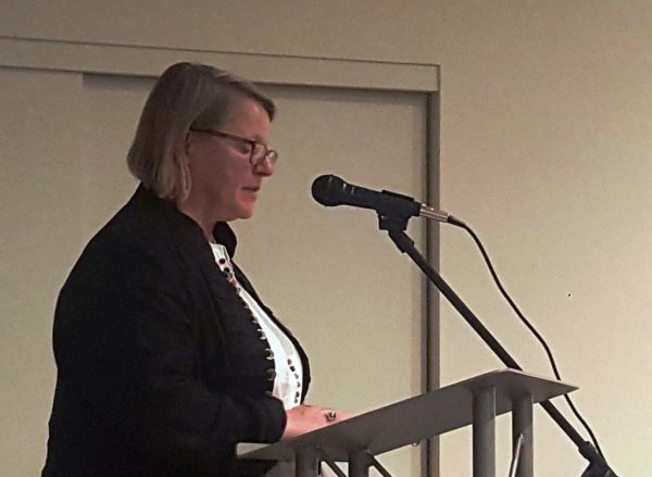 Judy Doenges at a reading