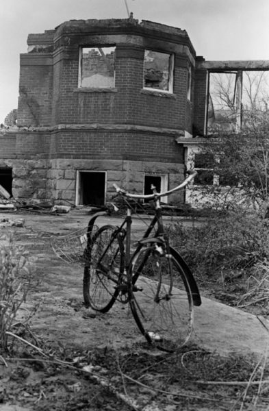 The remains of Old Main, the day after the fire