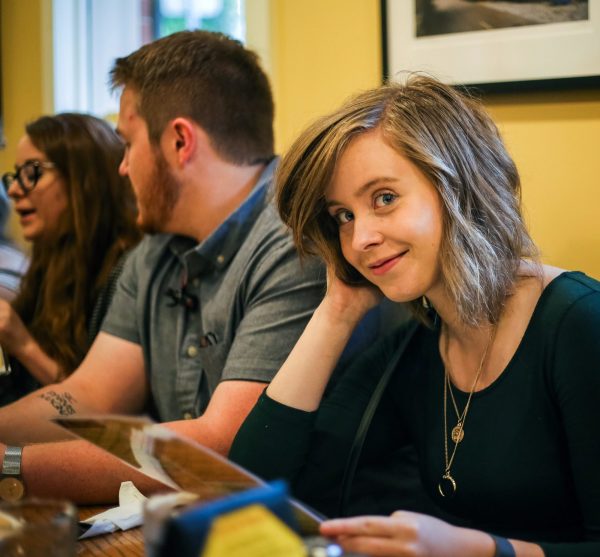 Natalia Sperry in a Collegian Newspaper meeting of the 2018-2019 editorial board