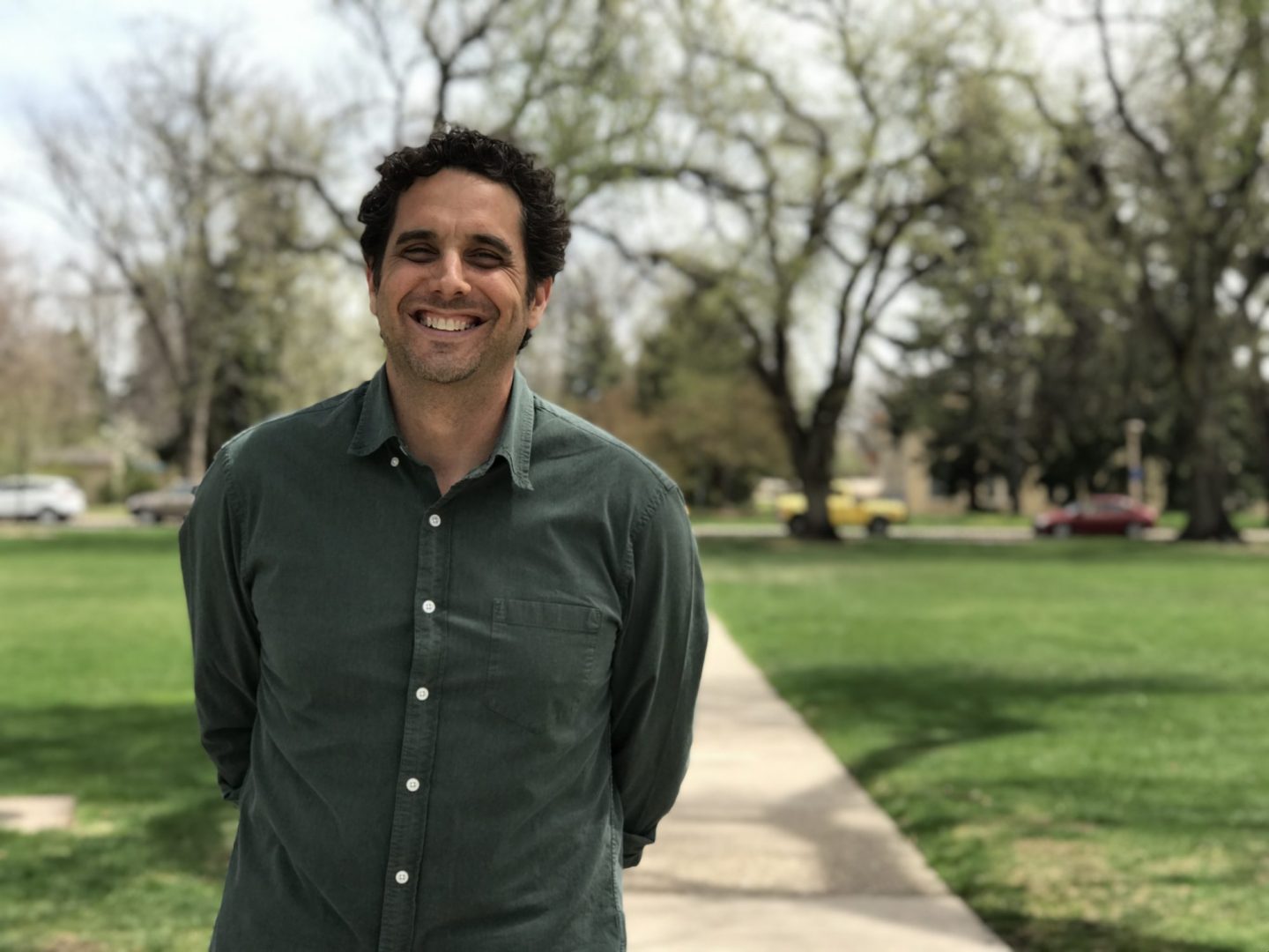 Joe Schicke smiling on CSU campus