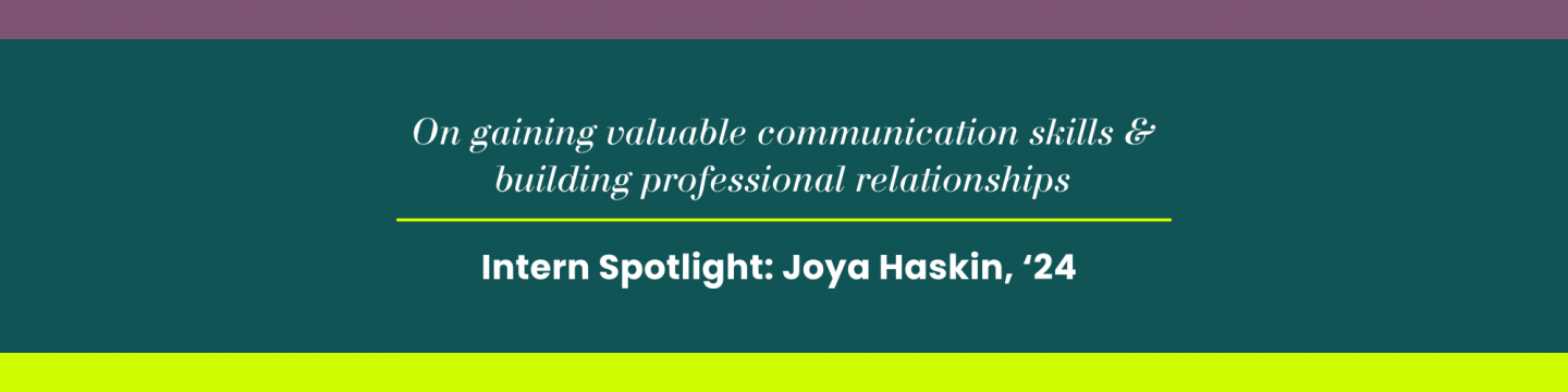 Joya Haskin (’24) shares her experience as a TA in the English department