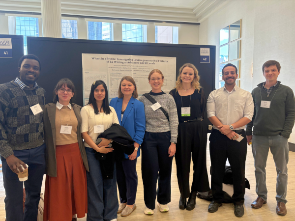 Graduate students and faculty gather at AAAL 2025 in Denver.
