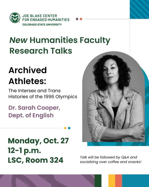 Faculty Research talk featuring Dr. Sarah Cooper's work on 'Archived Althetes' on Monday, Oct. 27 12-1 p.m. in LSC, Room 324.