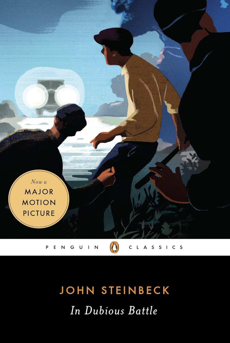 Book cover of 'In Dubious Battle' by John Steinbeck